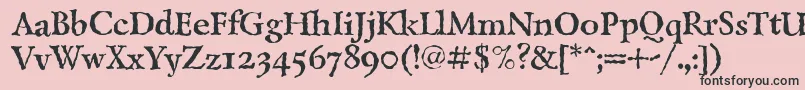 Шрифт LazurskiantiquetextcBold – чёрные шрифты на розовом фоне