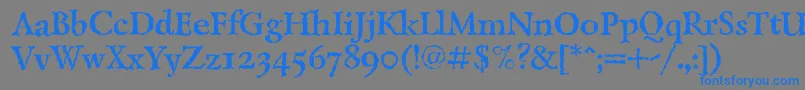 LazurskiantiquetextcBold Font – Blue Fonts on Gray Background