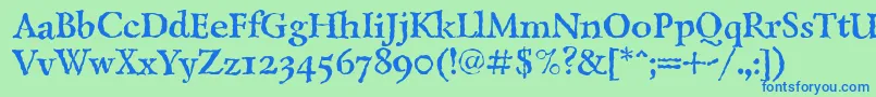 LazurskiantiquetextcBold Font – Blue Fonts on Green Background