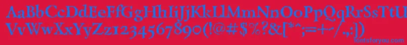 LazurskiantiquetextcBold Font – Blue Fonts on Red Background