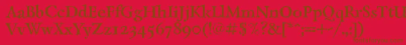 LazurskiantiquetextcBold Font – Brown Fonts on Red Background