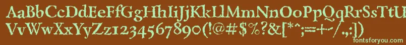 LazurskiantiquetextcBold Font – Green Fonts on Brown Background