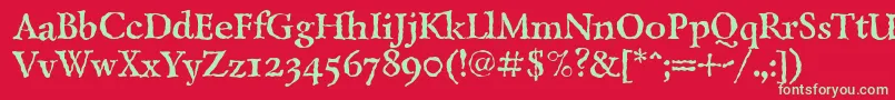 LazurskiantiquetextcBold-Schriftart – Grüne Schriften auf rotem Hintergrund