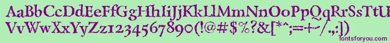 LazurskiantiquetextcBold Font – Purple Fonts on Green Background