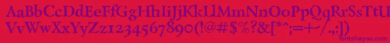 LazurskiantiquetextcBold Font – Purple Fonts on Red Background