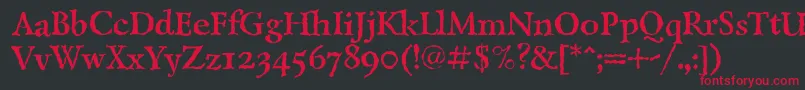 LazurskiantiquetextcBold Font – Red Fonts on Black Background