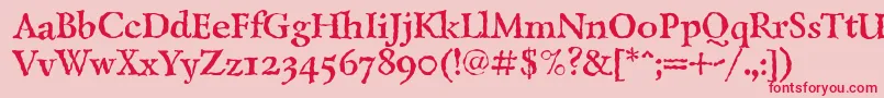 LazurskiantiquetextcBold-Schriftart – Rote Schriften auf rosa Hintergrund