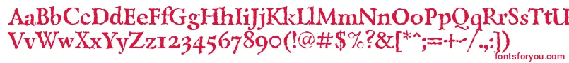 フォントLazurskiantiquetextcBold – 白い背景に赤い文字