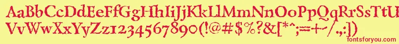 LazurskiantiquetextcBold Font – Red Fonts on Yellow Background
