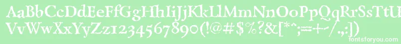 フォントLazurskiantiquetextcBold – 緑の背景に白い文字