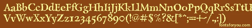 Шрифт LazurskiantiquetextcBold – жёлтые шрифты на коричневом фоне