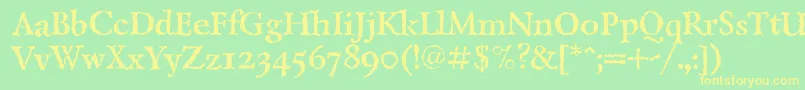 LazurskiantiquetextcBold Font – Yellow Fonts on Green Background