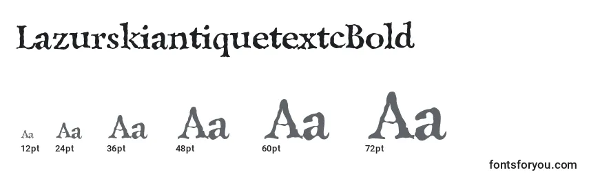 Размеры шрифта LazurskiantiquetextcBold