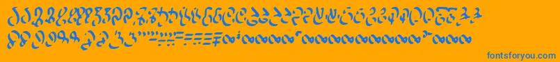 WizspeakWorn Font – Blue Fonts on Orange Background