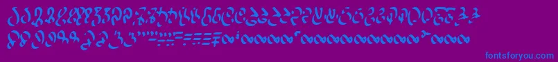 WizspeakWorn-Schriftart – Blaue Schriften auf violettem Hintergrund