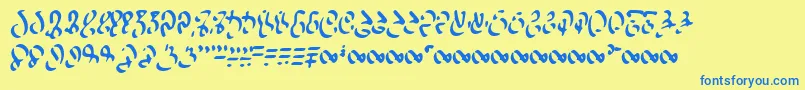 WizspeakWorn Font – Blue Fonts on Yellow Background