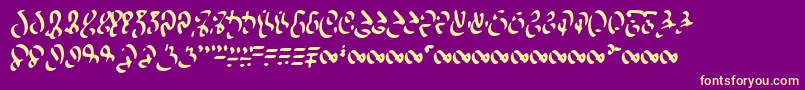 WizspeakWorn Font – Yellow Fonts on Purple Background