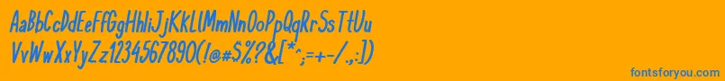 KomixconBoldItalic Font – Blue Fonts on Orange Background