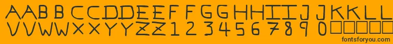 フォントPfvvbf7 – 黒い文字のオレンジの背景