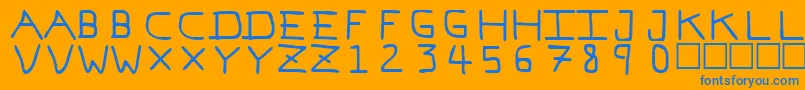 Pfvvbf7 Font – Blue Fonts on Orange Background