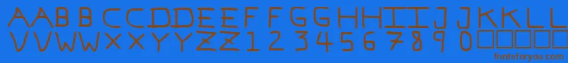 Pfvvbf7 Font – Brown Fonts on Blue Background