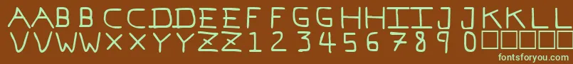 Pfvvbf7 Font – Green Fonts on Brown Background