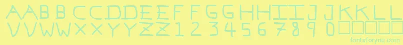 Pfvvbf7 Font – Green Fonts on Yellow Background