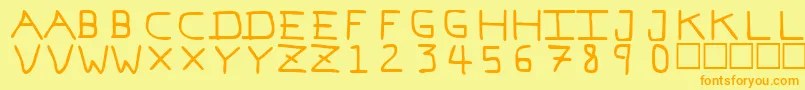 Pfvvbf7 Font – Orange Fonts on Yellow Background