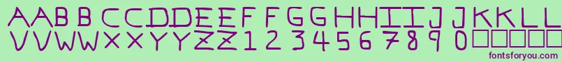 Fonte Pfvvbf7 – fontes roxas em um fundo verde