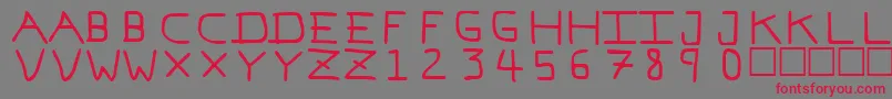 Fonte Pfvvbf7 – fontes vermelhas em um fundo cinza