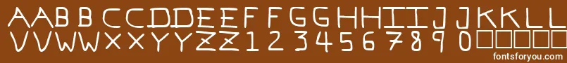 フォントPfvvbf7 – 茶色の背景に白い文字