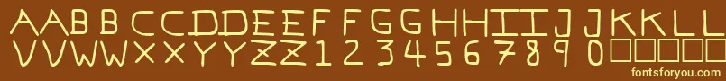 Pfvvbf7 Font – Yellow Fonts on Brown Background