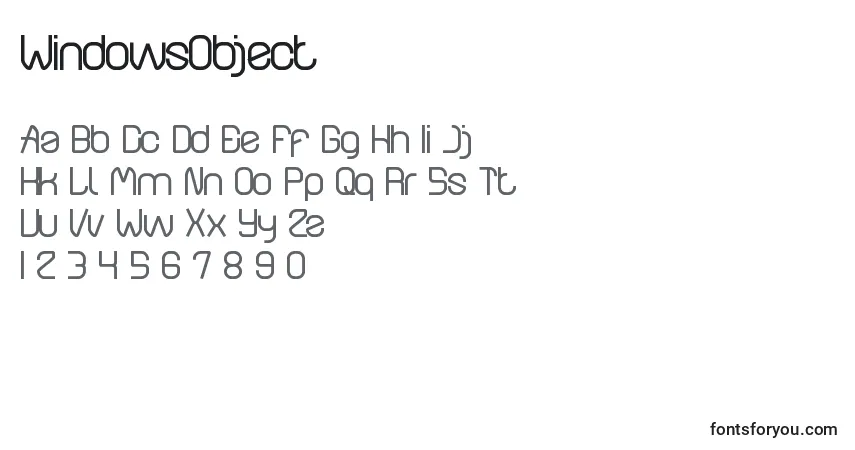 A fonte WindowsObject – alfabeto, números, caracteres especiais