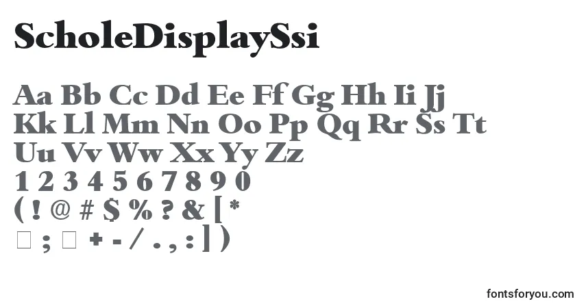 ScholeDisplaySsi font – alphabet, numbers, special characters