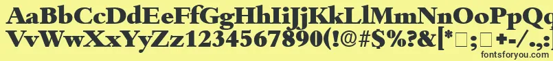 ScholeDisplaySsi-fontti – mustat fontit keltaisella taustalla