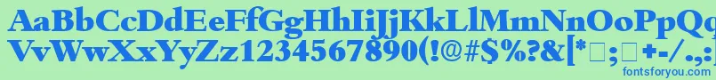 Шрифт ScholeDisplaySsi – синие шрифты на зелёном фоне