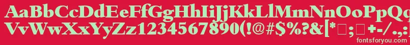 フォントScholeDisplaySsi – 赤い背景に緑の文字