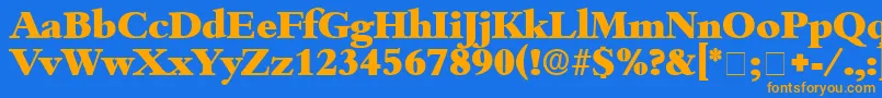 ScholeDisplaySsi Font – Orange Fonts on Blue Background