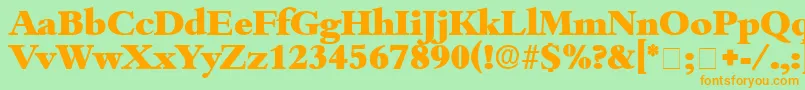 ScholeDisplaySsi Font – Orange Fonts on Green Background