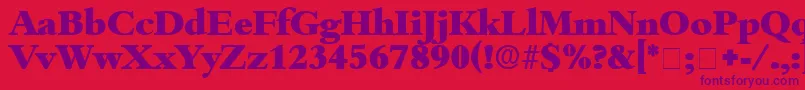 ScholeDisplaySsi-fontti – violetit fontit punaisella taustalla