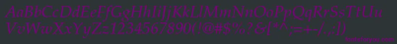 Czcionka PalatinoltstdItalic – fioletowe czcionki na czarnym tle