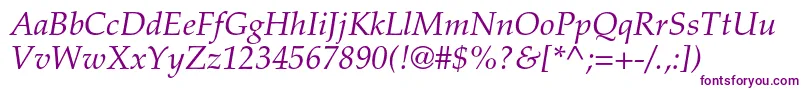 PalatinoltstdItalic Font – Purple Fonts on White Background