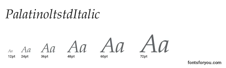 PalatinoltstdItalic font sizes