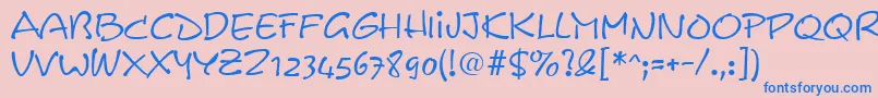 ScribbleRegular Font – Blue Fonts on Pink Background