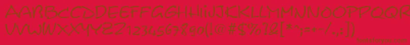 ScribbleRegular-fontti – ruskeat fontit punaisella taustalla