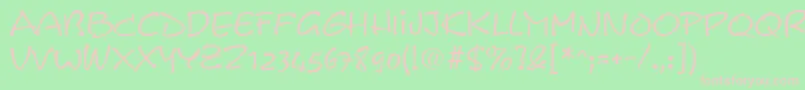 ScribbleRegular Font – Pink Fonts on Green Background