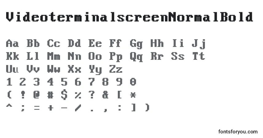 Schriftart VideoterminalscreenNormalBold – Alphabet, Zahlen, spezielle Symbole