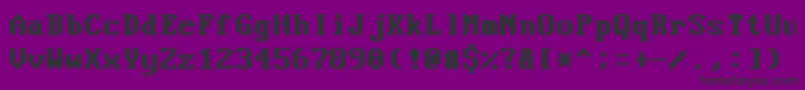 VideoterminalscreenNormalBold-Schriftart – Schwarze Schriften auf violettem Hintergrund