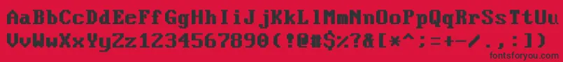 VideoterminalscreenNormalBold Font – Black Fonts on Red Background