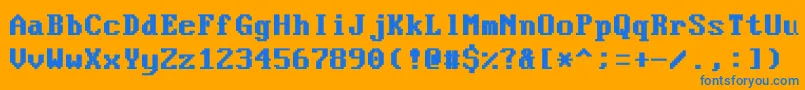 VideoterminalscreenNormalBold Font – Blue Fonts on Orange Background